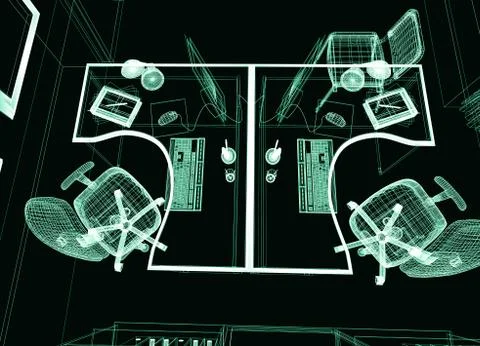 Modern interior of office Stock Illustration