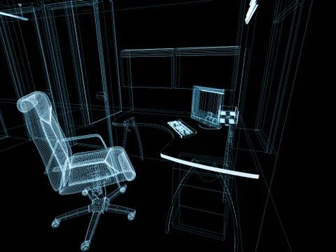 Modern interior of office Stock Illustration