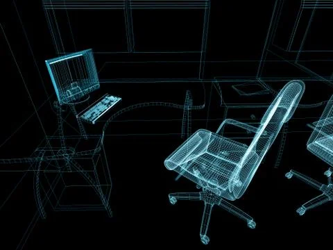 Modern interior of office Stock Illustration