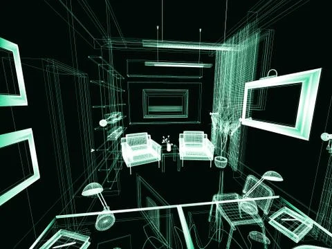 Modern interior of office Stock Illustration