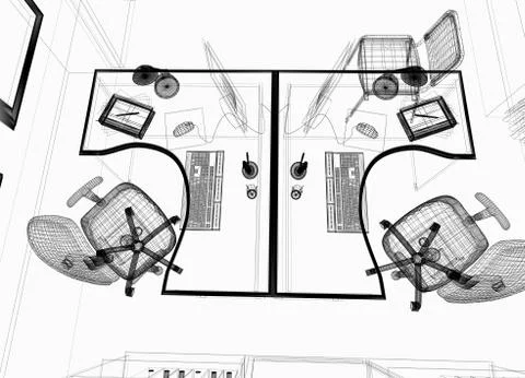Modern interior of office Stock Illustration