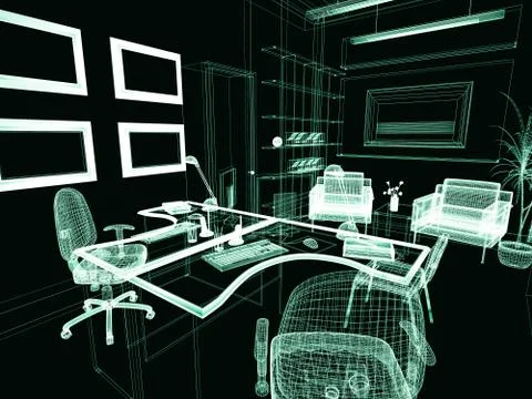 Modern interior of office Stock Illustration