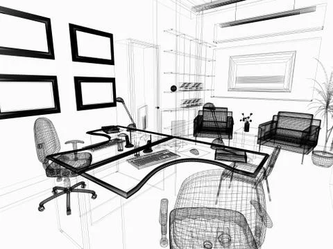 Modern interior of office Stock Illustration
