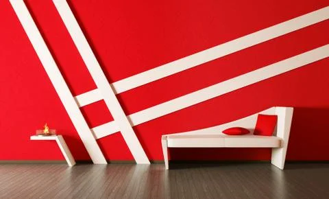 Modern interior of room 3d render Stock Illustration