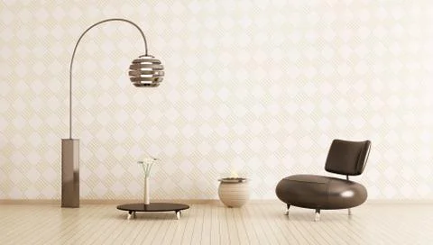 Modern interior of room 3d render Stock Illustration