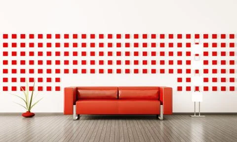 Modern interior of room 3d render Stock Illustration