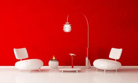 Modern interior of room 3d render Stock Illustration