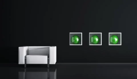 Modern interior of room 3d render Stock Illustration