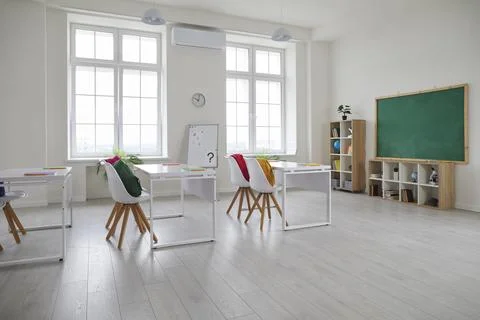 Modern interior of school class without people. Stock Photos