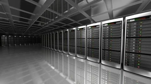 Modern interior of server room in datacenter Stock Illustration