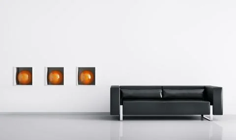 Modern interior with sofa 3d render Stock Illustration