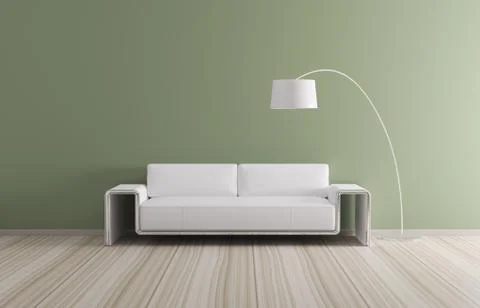 Modern interior with sofa 3d render Stock Illustration