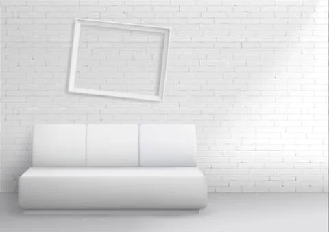 Modern interior with sofa Stock Illustration