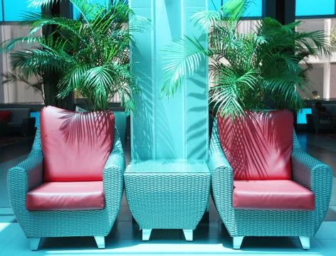 Modern interior sofas Stock Photos