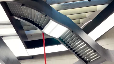 Modern Interior Staircase at Maxxi Museum Stock Footage 280497706