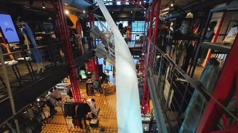 Modern interior of a store selling clothes.	 動画素材 316534530