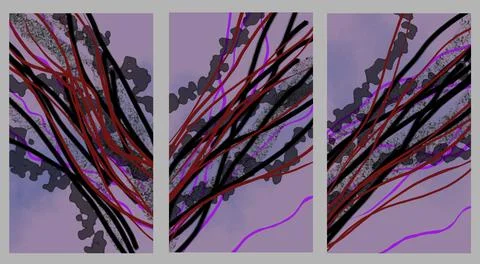 Modern interior triptych イラスト素材