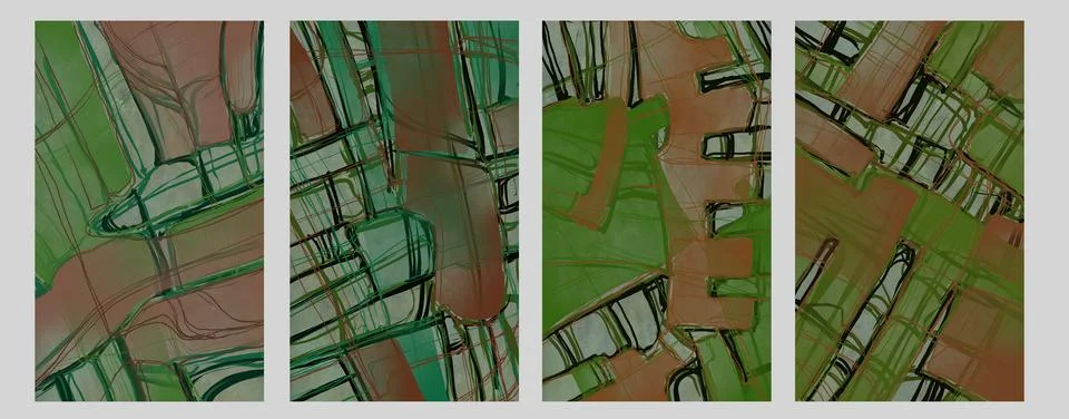 Modern interior triptych Illustrazione stock