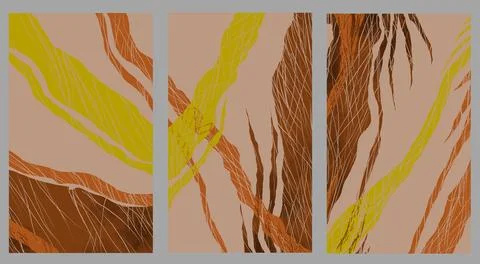 Modern interior triptych Stockillustratie