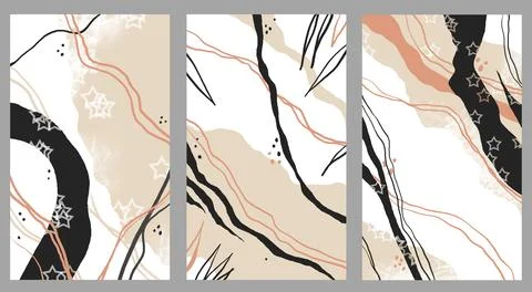 Modern interior triptych Illustrazione stock