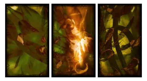 Modern interior triptych Stock Illustration