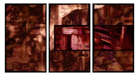 Modern interior triptych Illustrazione stock