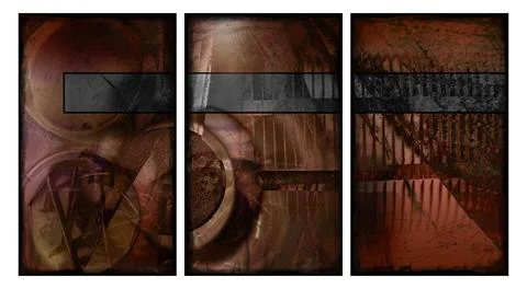 Modern interior triptych Illustrazione stock