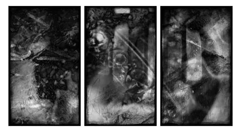 Modern interior triptych Illustrazione stock