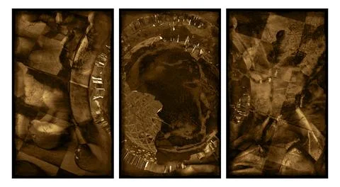 Modern interior triptych 스톡 일러스트