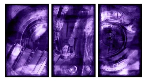 Modern interior triptych Stock Illustration