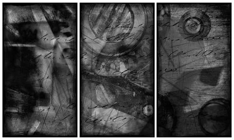 Modern interior triptych Stock Illustration