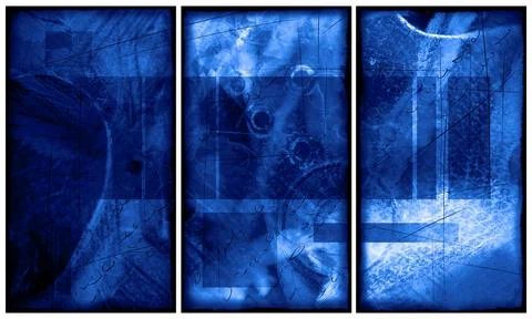 Modern interior triptych Stock Illustration