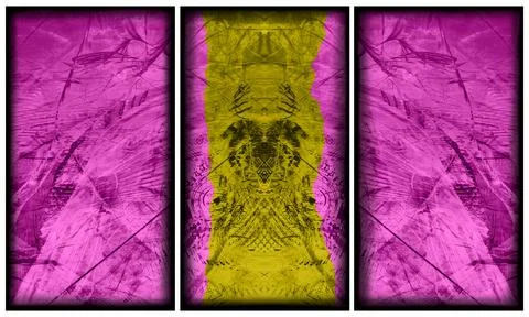 Modern interior triptych Stock Illustration