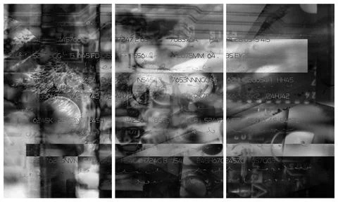 Modern interior triptych Stock Illustration