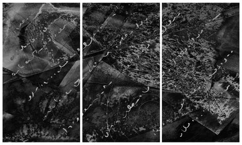 Modern interior triptych Illustrazione stock
