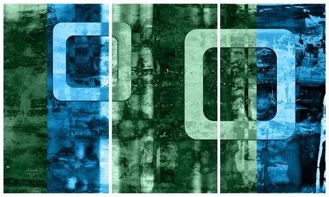 Modern interior triptych Stock Illustration