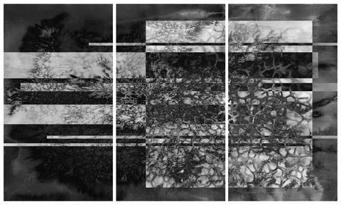 Modern interior triptych 스톡 일러스트