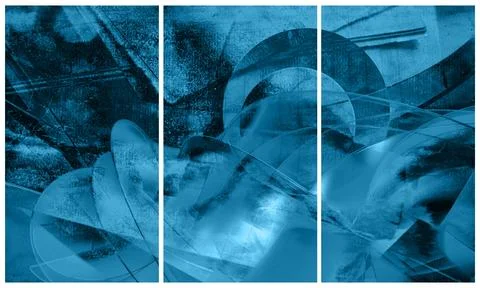 Modern interior triptych Stockillustratie