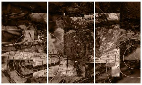 Modern interior triptych Illustrazione stock