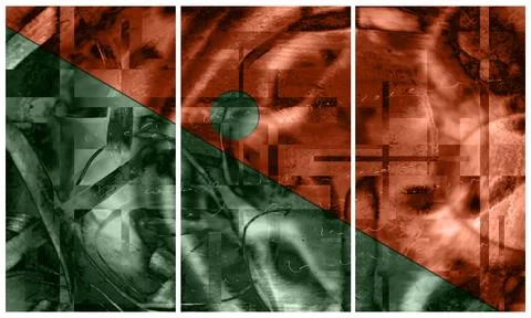 Modern interior triptych Stock Illustration