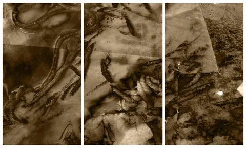 Modern interior triptych Stock Illustration