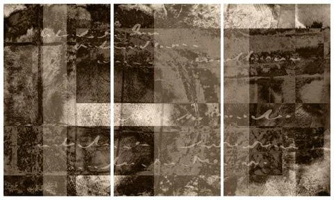 Modern interior triptych Illustrazione stock