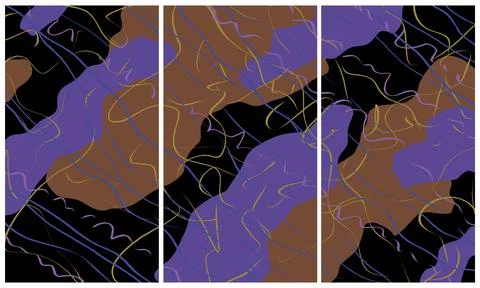 Modern interior triptych Illustrazione stock