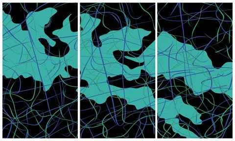 Modern interior triptych Stockillustratie