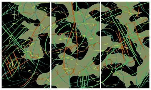 Modern interior triptych イラスト素材