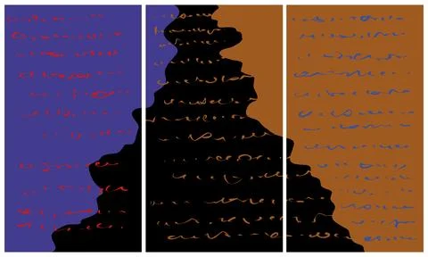 Modern interior triptych イラスト素材