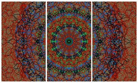 Modern interior triptych Stockillustratie
