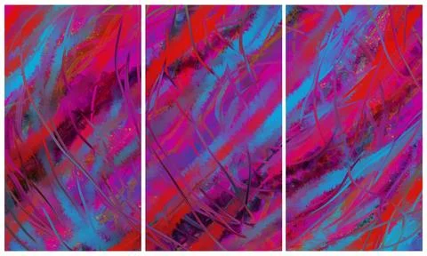 Modern interior triptych 스톡 일러스트