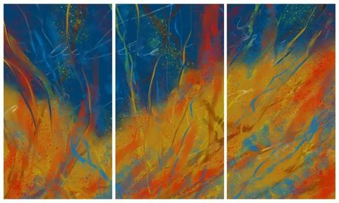 Modern interior triptych Illustrazione stock