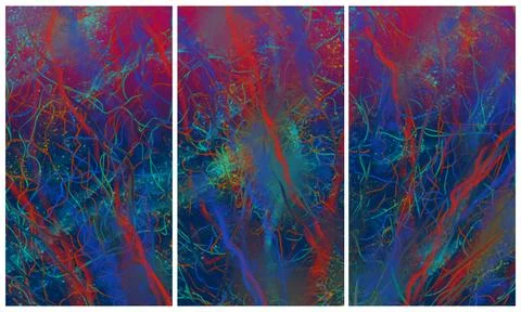 Modern interior triptych Stock Illustration